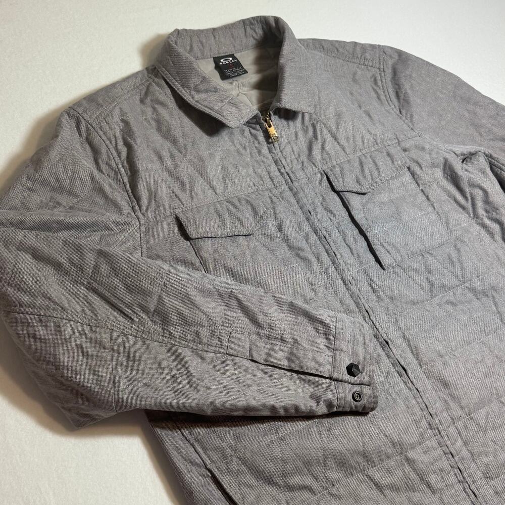 Oakley Nomad Quilted Shacket Men XL Shirt Jacket Full Zip Grey